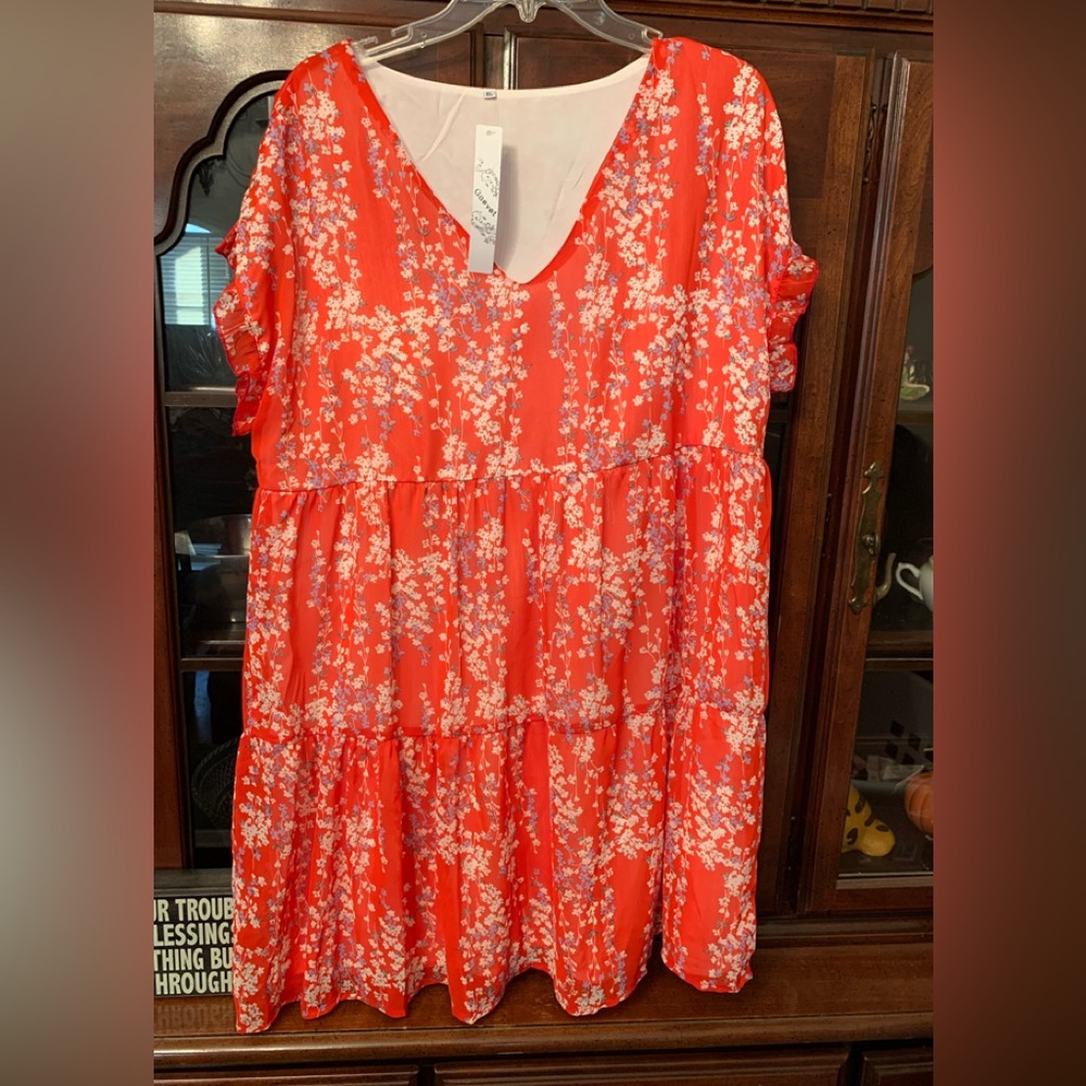 NWT Gaovot Sexy Print Short Dress Women Casual V Neck Fun Dress  XL